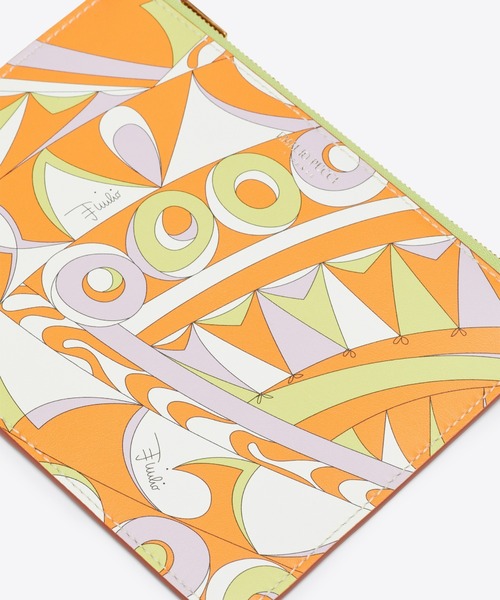 最高 EMILIO PUCCI エメリオプッチ ロゴ入りオレンジポーチ レア 新品