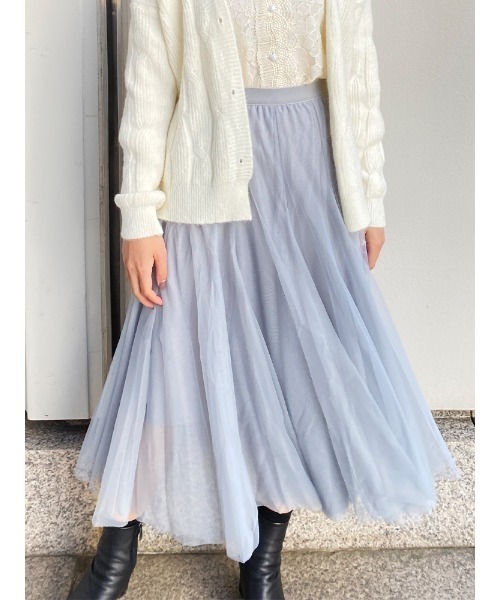 シフォンロングスカート