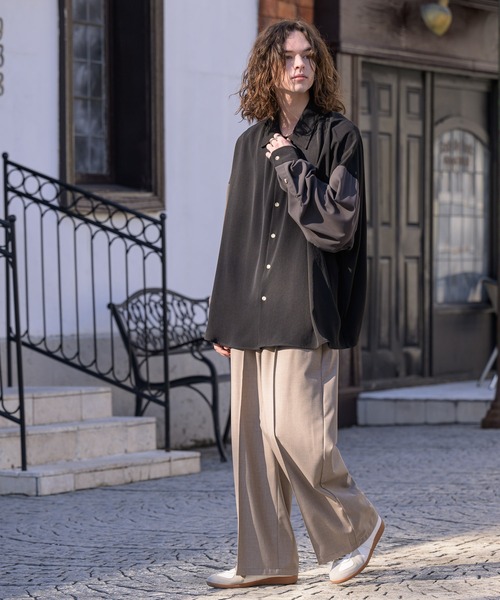 CASPER JOHN（キャスパージョン）の「Drape huge shirts/ドレープヒュージシャツ（シャツ/ブラウス・メンズ・ホワイト/ブラック/グリーン/ライトグリーン/マスタード/ライトパープル・SMALL/MEDIUM/LARGE）」の3枚目の写真