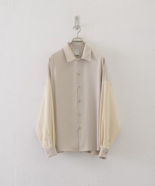CASPER JOHN（キャスパージョン）の「Drape huge shirts/ドレープヒュージシャツ（シャツ/ブラウス・メンズ・ホワイト/ブラック/グリーン/ライトグリーン/マスタード/ライトパープル・SMALL/MEDIUM/LARGE）」の11枚目の写真