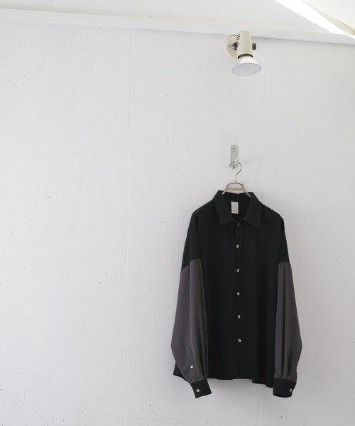 CASPER JOHN（キャスパージョン）の「Drape huge shirts/ドレープヒュージシャツ（シャツ/ブラウス・メンズ・ホワイト/ブラック/グリーン/ライトグリーン/マスタード/ライトパープル・SMALL/MEDIUM/LARGE）」の12枚目の写真