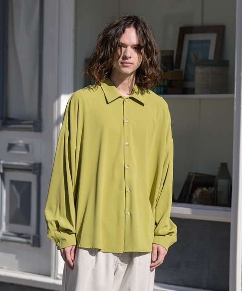 CASPER JOHN（キャスパージョン）の「Drape huge shirts/ドレープヒュージシャツ（シャツ/ブラウス・メンズ・ホワイト/ブラック/グリーン/ライトグリーン/マスタード/ライトパープル・SMALL/MEDIUM/LARGE）」の17枚目の写真