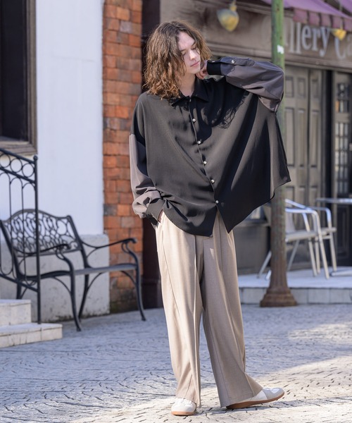 CASPER JOHN（キャスパージョン）の「Drape huge shirts/ドレープヒュージシャツ（シャツ/ブラウス・メンズ・ホワイト/ブラック/グリーン/ライトグリーン/マスタード/ライトパープル・SMALL/MEDIUM/LARGE）」の7枚目の写真