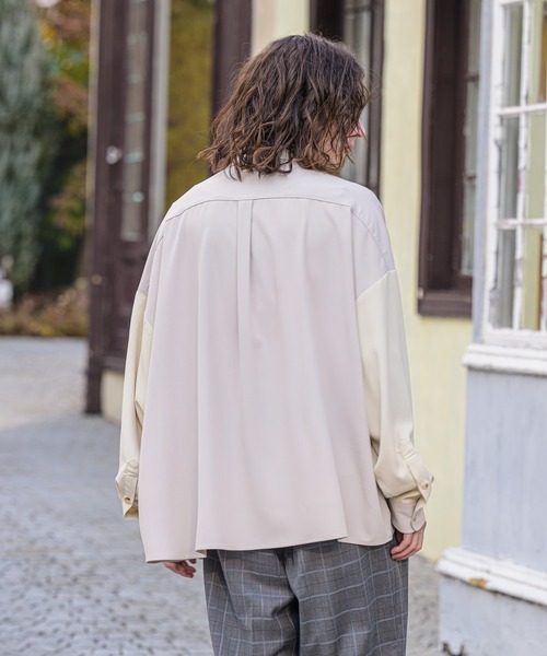 CASPER JOHN（キャスパージョン）の「Drape huge shirts/ドレープヒュージシャツ（シャツ/ブラウス・メンズ・ホワイト/ブラック/グリーン/ライトグリーン/マスタード/ライトパープル・SMALL/MEDIUM/LARGE）」の15枚目の写真