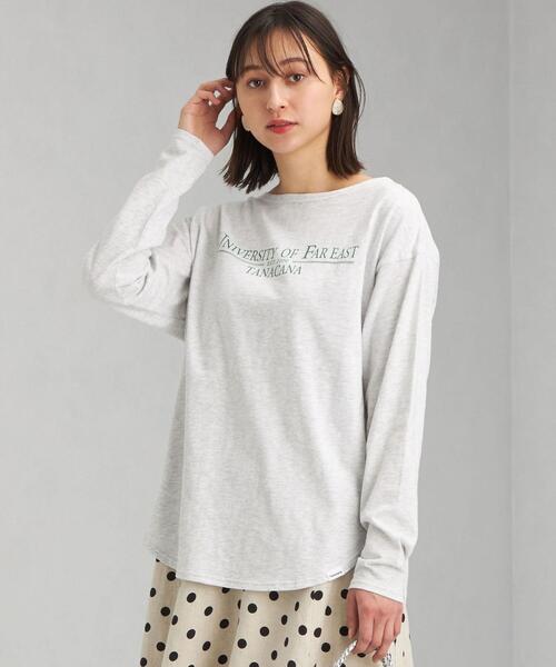 green label relaxing（グリーンレーベルリラクシング）の「＜Tanacana (タナカーナ)＞ 天竺 ロゴ テール Tシャツ（Tシャツ/カットソー・レディース・オフホワイト/ロイヤルブルー/グレー・FREE）」の2枚目の写真