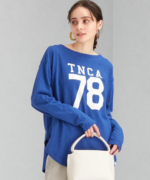 green label relaxing（グリーンレーベルリラクシング）の「＜Tanacana (タナカーナ)＞ 天竺 ロゴ テール Tシャツ（Tシャツ/カットソー・レディース・オフホワイト/ロイヤルブルー/グレー・FREE）」の3枚目の写真