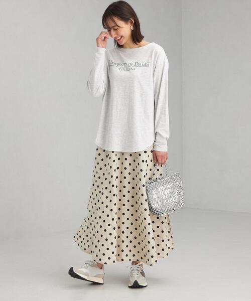 green label relaxing（グリーンレーベルリラクシング）の「＜Tanacana (タナカーナ)＞ 天竺 ロゴ テール Tシャツ（Tシャツ/カットソー・レディース・オフホワイト/ロイヤルブルー/グレー・FREE）」の7枚目の写真