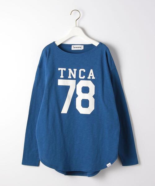 green label relaxing（グリーンレーベルリラクシング）の「＜Tanacana (タナカーナ)＞ 天竺 ロゴ テール Tシャツ（Tシャツ/カットソー・レディース・オフホワイト/ロイヤルブルー/グレー・FREE）」の13枚目の写真