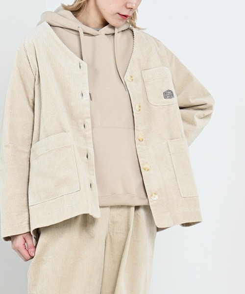 LUPILIEN(ルピリアン)の「【LUPILIEN】ウォッシュコーデュロイノーカラージャケット(ノーカラージャケット・レディース・チャコールグレー/パープル/アイボリー・FREE)」の21枚目の写真