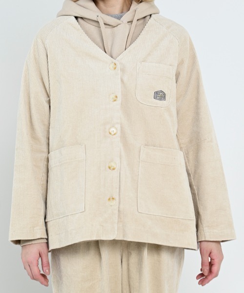 LUPILIEN(ルピリアン)の「【LUPILIEN】ウォッシュコーデュロイノーカラージャケット(ノーカラージャケット・レディース・チャコールグレー/パープル/アイボリー・FREE)」の13枚目の写真