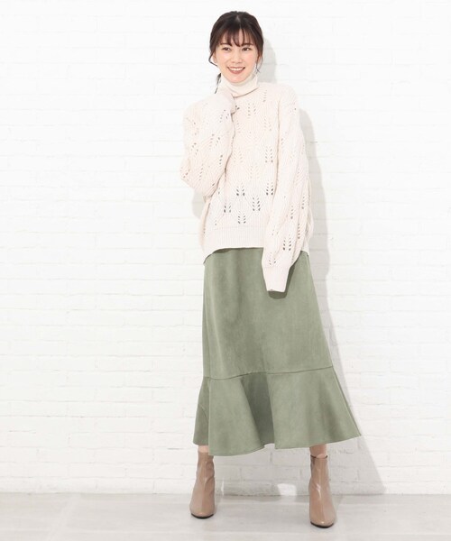 Cutie Blonde(キューティーブロンド)の「◆【S-L】フェイクスエードマーメイドスカート(スカート・レディース・ベージュ/カーキ・01/02/03)」の15枚目の写真