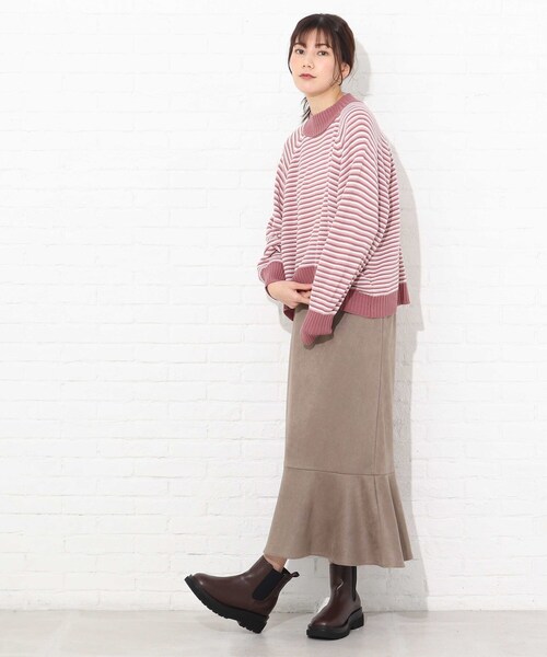 Cutie Blonde(キューティーブロンド)の「◆【S-L】フェイクスエードマーメイドスカート(スカート・レディース・ベージュ/カーキ・01/02/03)」の16枚目の写真