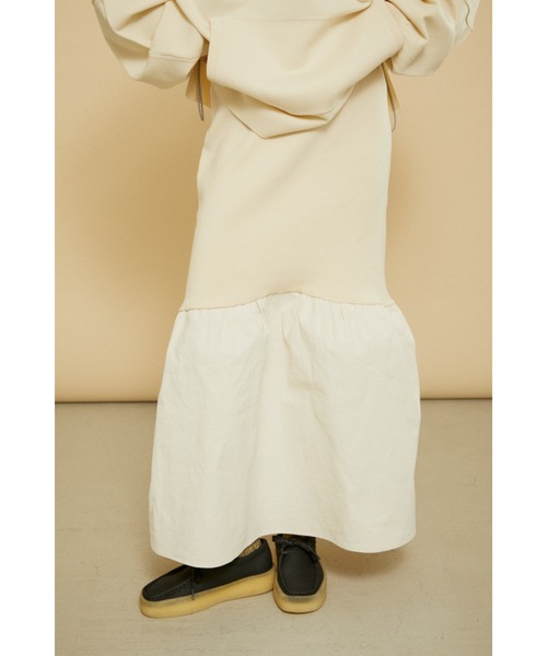 HeRIN.CYE（ヘリンドットサイ）の「Rib hem knit SK（スカート・レディース・ブラック/ブラウン/オフホワイト・FREE）」の18枚目の写真