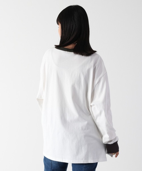 cepo（セポ）の「ビッグシルエット リンガーロンＴｅｅ（Tシャツ/カットソー・レディース・ネイビー/チャコール・M）」の5枚目の写真