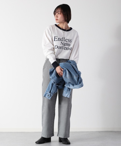 cepo（セポ）の「ビッグシルエット リンガーロンＴｅｅ（Tシャツ/カットソー・レディース・ネイビー/チャコール・M）」の13枚目の写真