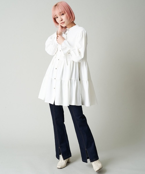 A de a.v.v（アードアー・ヴェ・ヴェ）の「【前後2WAY】ティアードブラウス（シャツ/ブラウス・レディース・ホワイト/ミント/ブラック・36/38）」の20枚目の写真