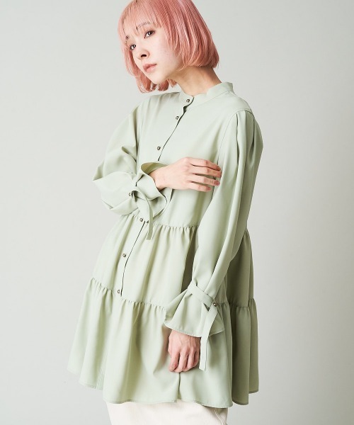 A de a.v.v（アードアー・ヴェ・ヴェ）の「【前後2WAY】ティアードブラウス（シャツ/ブラウス・レディース・ホワイト/ミント/ブラック・36/38）」の16枚目の写真