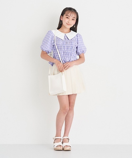 LOVETOXIC(ラブトキシック)の「ベルトつきプリーツスカパン(その他パンツ・キッズ・アイボリー/エメラルド/ブラック/グリーン・L/M/SS/S)」の1枚目の写真