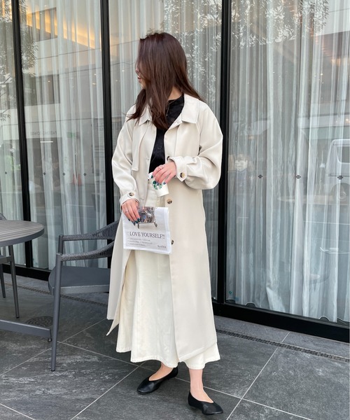 StyleSea(スタイルシー)の「2wayカラーボリュームスリーブトレンチコート(トレンチコート・レディース・ベージュ/アイボリー/ライトカーキ・MEDIUM)」の11枚目の写真