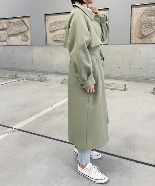 StyleSea(スタイルシー)の「2wayカラーボリュームスリーブトレンチコート(トレンチコート・レディース・ベージュ/アイボリー/ライトカーキ・MEDIUM)」の14枚目の写真