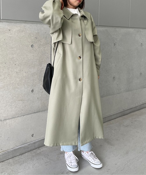 StyleSea(スタイルシー)の「2wayカラーボリュームスリーブトレンチコート(トレンチコート・レディース・ベージュ/アイボリー/ライトカーキ・MEDIUM)」の20枚目の写真