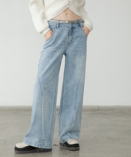 EKCOOKIES(イーケークッキーズ)の「【 ユニセックス 】【 EKCOOKIES 】サンドウォッシュワイドバギーデニム(デニムパンツ・レディース・インディゴブルー・S/M/L)」の18枚目の写真