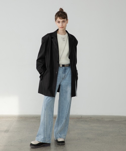 EKCOOKIES(イーケークッキーズ)の「【 ユニセックス 】【 EKCOOKIES 】サンドウォッシュワイドバギーデニム(デニムパンツ・レディース・インディゴブルー・S/M/L)」の15枚目の写真