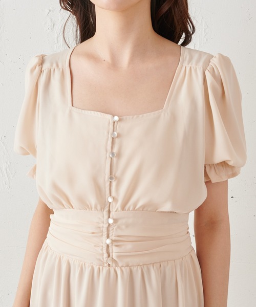 MIIA(ミーア)の「半袖パフスリーブマキシワンピース(ワンピース・レディース・ベージュ/オフホワイト/ブラック系その他/グリーン系その他・FREE)」の15枚目の写真