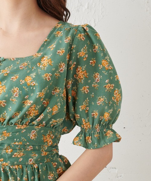 MIIA(ミーア)の「半袖パフスリーブマキシワンピース(ワンピース・レディース・ベージュ/オフホワイト/ブラック系その他/グリーン系その他・FREE)」の18枚目の写真