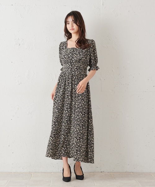 MIIA(ミーア)の「半袖パフスリーブマキシワンピース(ワンピース・レディース・ベージュ/オフホワイト/ブラック系その他/グリーン系その他・FREE)」の8枚目の写真