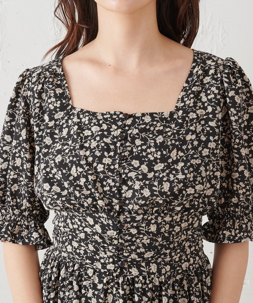 MIIA(ミーア)の「半袖パフスリーブマキシワンピース(ワンピース・レディース・ベージュ/オフホワイト/ブラック系その他/グリーン系その他・FREE)」の21枚目の写真