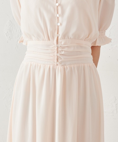 MIIA(ミーア)の「半袖パフスリーブマキシワンピース(ワンピース・レディース・ベージュ/オフホワイト/ブラック系その他/グリーン系その他・FREE)」の10枚目の写真