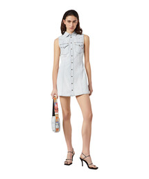 DIESEL | レディース デニム ワンピース スリーブレス ドレス アイスブルー(ワンピース)