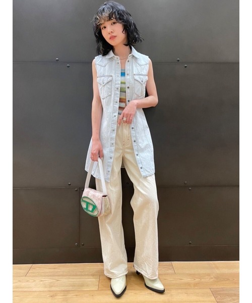 DIESEL（ディーゼル）の「レディース デニム ワンピース スリーブレス ドレス アイスブルー（ワンピース・レディース・ライトブルー・LARGE/X-SMALL/MEDIUM/SMALL）」の8枚目の写真