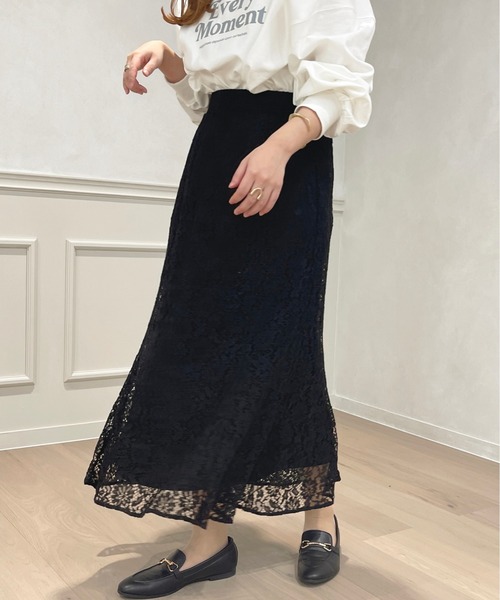 apres jour(アプレジュール)の「レースマーメイドスカート【ZOZOTOWN限定アイテム】(スカート・レディース・オフホワイト/ブラック/ライトベージュ/ピンク・フリー/X-LARGE)」の3枚目の写真