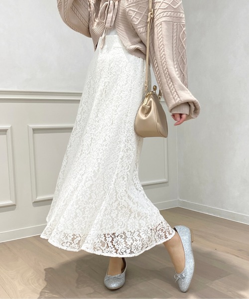 apres jour(アプレジュール)の「レースマーメイドスカート【ZOZOTOWN限定アイテム】(スカート・レディース・オフホワイト/ブラック/ライトベージュ/ピンク・フリー/X-LARGE)」の5枚目の写真