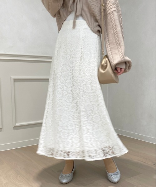 apres jour(アプレジュール)の「レースマーメイドスカート【ZOZOTOWN限定アイテム】(スカート・レディース・オフホワイト/ブラック/ライトベージュ/ピンク・フリー/X-LARGE)」の6枚目の写真