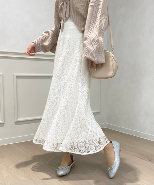 apres jour(アプレジュール)の「レースマーメイドスカート【ZOZOTOWN限定アイテム】(スカート・レディース・オフホワイト/ブラック/ライトベージュ/ピンク・フリー/X-LARGE)」の7枚目の写真