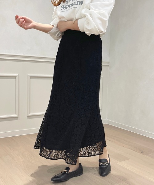 apres jour(アプレジュール)の「レースマーメイドスカート【ZOZOTOWN限定アイテム】(スカート・レディース・オフホワイト/ブラック/ライトベージュ/ピンク・フリー/X-LARGE)」の11枚目の写真