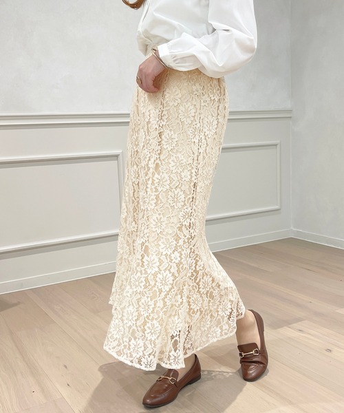 apres jour(アプレジュール)の「レースマーメイドスカート【ZOZOTOWN限定アイテム】(スカート・レディース・オフホワイト/ブラック/ライトベージュ/ピンク・フリー/X-LARGE)」の18枚目の写真