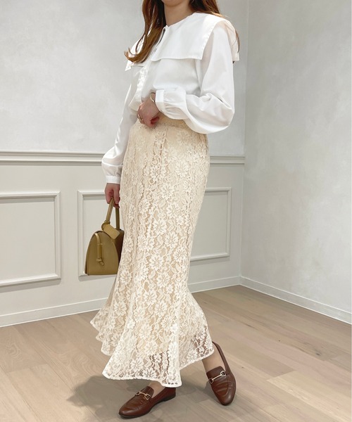 apres jour(アプレジュール)の「レースマーメイドスカート【ZOZOTOWN限定アイテム】(スカート・レディース・オフホワイト/ブラック/ライトベージュ/ピンク・フリー/X-LARGE)」の19枚目の写真