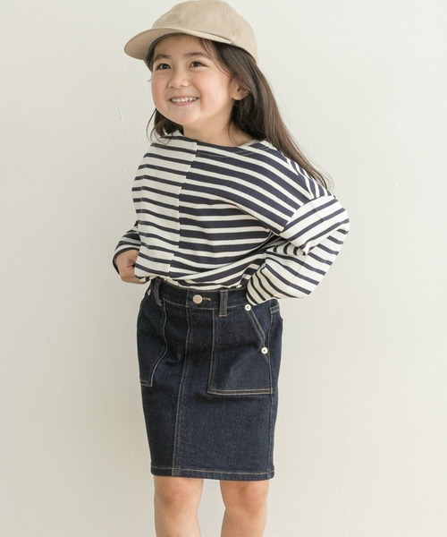 FORK&SPOON（フォークアンドスプーン）の「FORK&SPOON　ストレッチデニムスカート(KIDS)（デニムスカート・キッズ・ワンウォッシュ・120/105/135）」の2枚目の写真