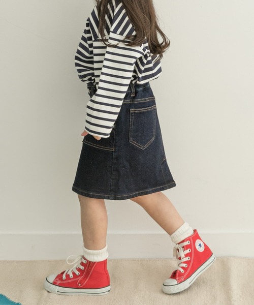 FORK&SPOON（フォークアンドスプーン）の「FORK&SPOON　ストレッチデニムスカート(KIDS)（デニムスカート・キッズ・ワンウォッシュ・120/105/135）」の3枚目の写真