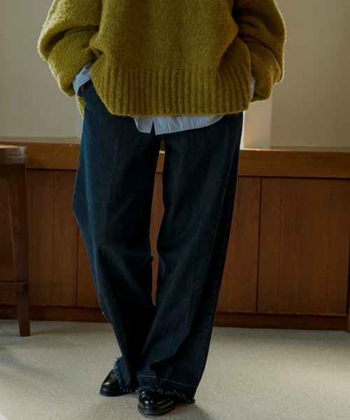 soerte（ソエルテ）の「Wide straight denim pants / ワイドストレートデニムパンツ（デニムパンツ・メンズ・インディゴブルー・1/2/0/3）」の10枚目の写真