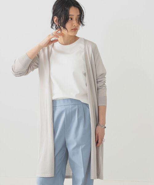 B:MING by BEAMS（ビーミングバイビームス）の「B:MING by BEAMS / ウォッシャブル ロング カーディガン 22SS（カーディガン/ボレロ・レディース・アイボリー/ブラック/ライトグレー系・ONE SIZE）」の7枚目の写真
