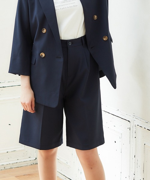 Honeys（ハニーズ）の「タックいり ハーフパンツ（その他パンツ・レディース・ブラック/ネイビー/アイボリー/グリーン系その他/ライトベージュ/ダークベージュ・LL/S/M/L）」の6枚目の写真