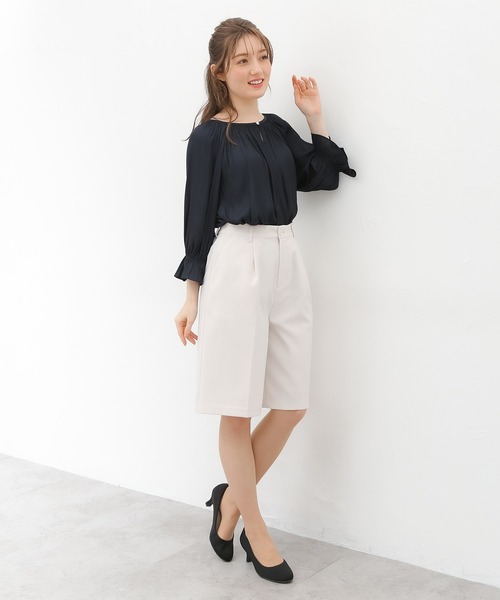 Honeys（ハニーズ）の「タックいり ハーフパンツ（その他パンツ・レディース・ブラック/ネイビー/アイボリー/グリーン系その他/ライトベージュ/ダークベージュ・LL/S/M/L）」の11枚目の写真