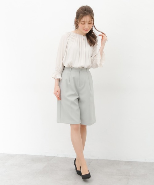 Honeys（ハニーズ）の「タックいり ハーフパンツ（その他パンツ・レディース・ブラック/ネイビー/アイボリー/グリーン系その他/ライトベージュ/ダークベージュ・LL/S/M/L）」の19枚目の写真