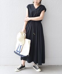 *〈洗濯機可能〉オーガニックコットンドロストカットワンピース◆