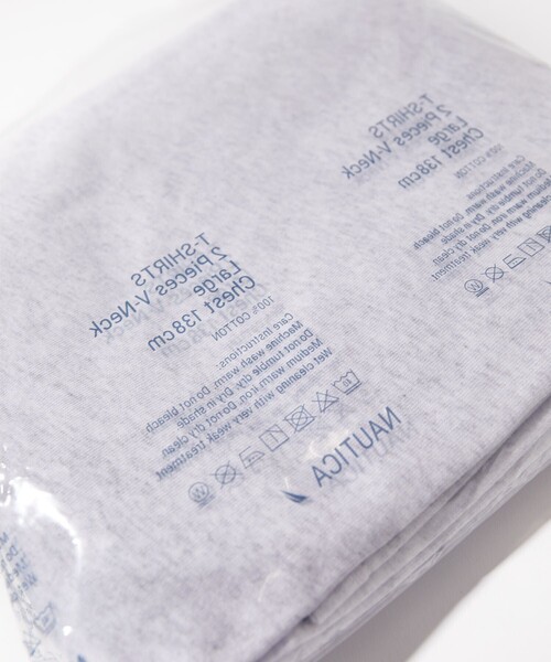 NAUTICA（ノーティカ）の「NAUTICA/ノーティカ 2-Pack V-neck Tee（Tシャツ/カットソー・メンズ・ホワイト/グレー・SMALL/MEDIUM/LARGE）」の5枚目の写真